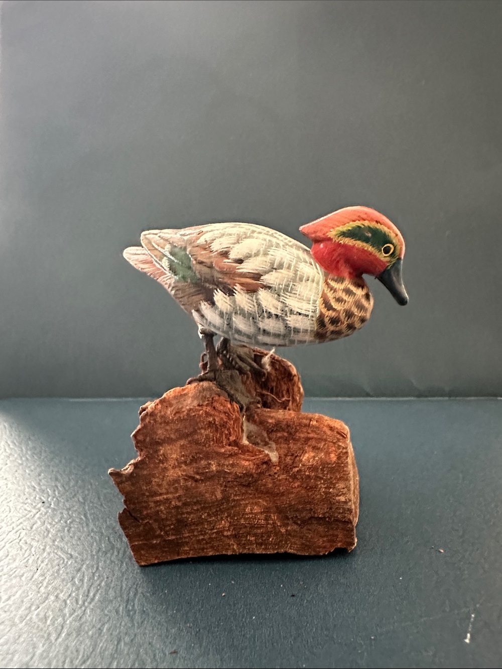 Vintage Hand-Painted Duck on Wood